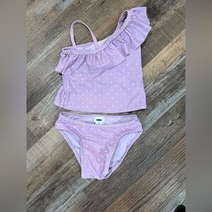 Old Navy Toddler Lavender Polka Dot Two-Piece Swimsuit